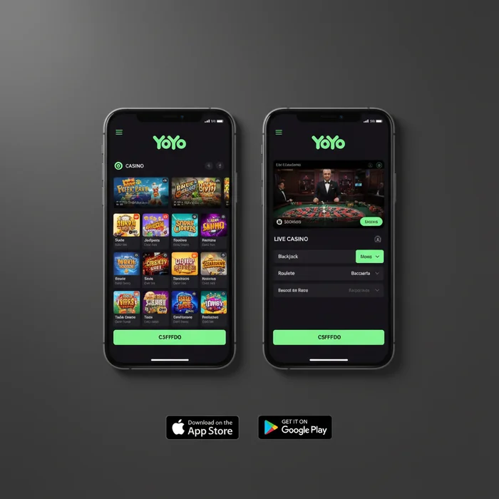 YoYo mobile interface — responsive display via mobile browser on smartphone